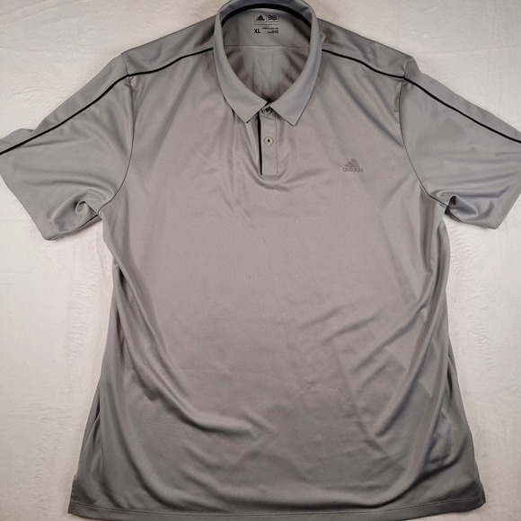 adidas Other - Adidas Men's Gradient Stripe Short Sleeve Golf Polo Shirt Sz XL Gray Black VGC